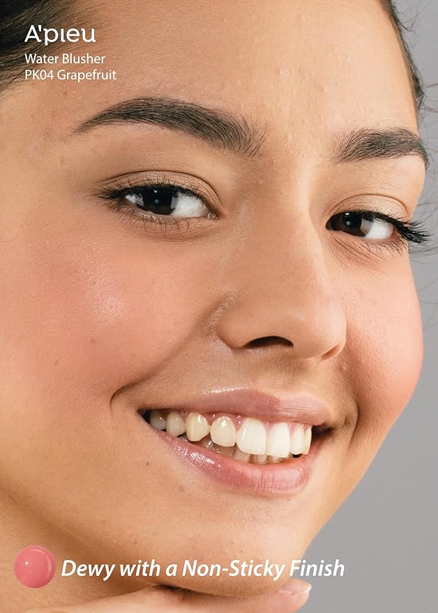 A'PIEU Juicy-Pang Water Blusher [PK04] – Fruity Liquid Blush for Cheeks, Buildable & Blendable Color, Hydrating Dewy Finish with Fruit Extract Blend & Rose Flower Water, 0.31 fl oz