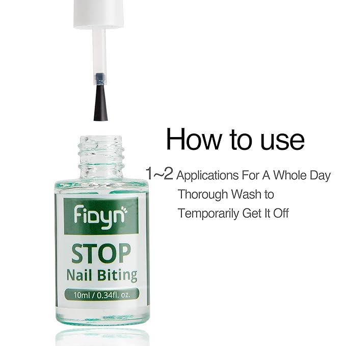 No Bite Nail Polish, Nail Biting Treatment with Bitter Polish to Help Quit Nail Biting For Life and Also Help Stop Thumb Sucking (10ml)