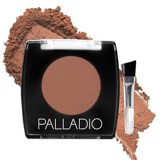 Palladio Brow Powder for Eyebrows, Soft and Natural Eyebrow Powder with Jojoba Oil & Shea Butter, Helps Enhance & Define Brows, Compact Size for Purse or Travel, Includes Applicator Brush, Auburn