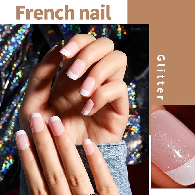 Teenitor 576Pcs Short Square Press On Nails Kit with Matte, Glossy, Glitter, and French Designs