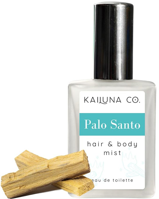 Palo Santo Natural Hair & Body Mist Spray, Pure Palo Santo Essential Oil, Alcohol-Free, Handmade in California, 0.5Fl Oz