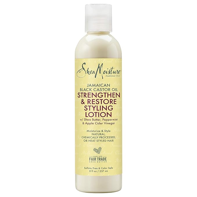 SheaMoisture Styling Lotion for Damaged Natural Hair Jamaican Black Castor Oil Silicone Free Hair Treatment 8 oz