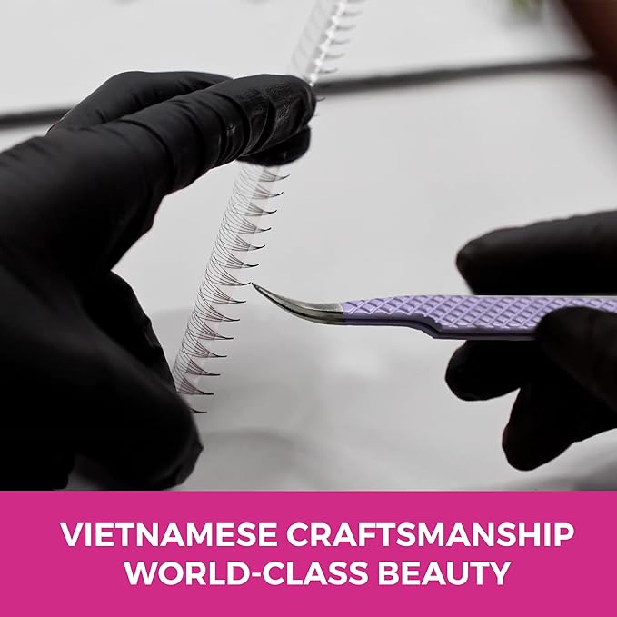 Eyesy Lash 500 Promade Fans - Volume Premade Lash Fans for Eyelash Extensions Pointy Base Handmade Loose Pre Made Eyelashes Middle Stem Soft and Lightweight (12D 0.03 CC 13mm)