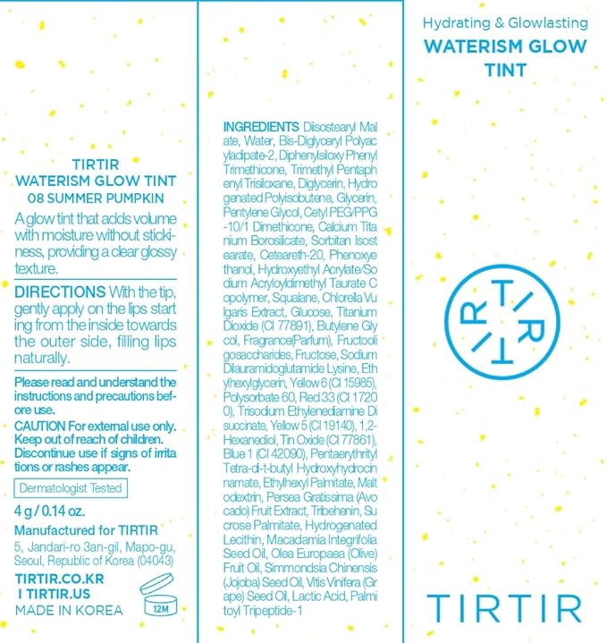 TIRTIR Waterism Glow Tint (08 Summer Pumpkin, 0.14 Fl Oz (Pack of 1))
