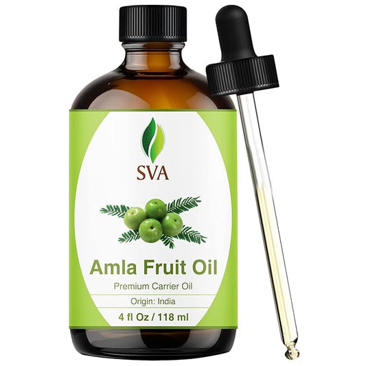 SVA Amla Oil 4oz (118ml) Premium Carrier Oil With Dropper For Hair Care, Hair Oiling, Scalp Massage, & Skin Care