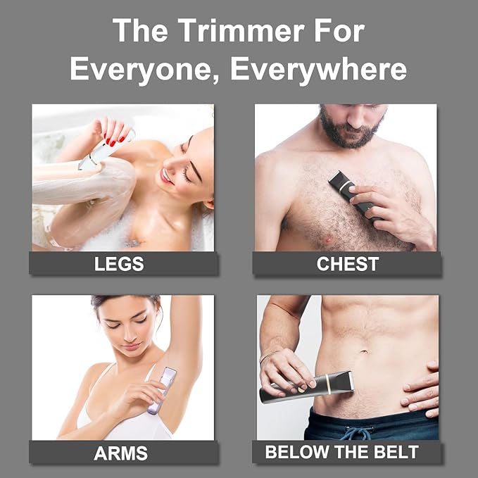 Bikini Trimmer for Women Painless Electric Razor for Women,3 in 1 Pubic Hair Trimmer,USB Recharge Dock,Replaceable Ceramic Blade Heads,IPX7,Personal Shaver Kits,Purple