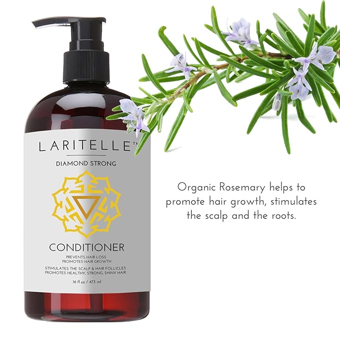 Laritelle Organic Conditioner – Diamond Strong – 16 oz – Organic Hair Conditioner for Hair Loss Prevention & Growth – Strengthens, Softens & Nourishes – Made in USA