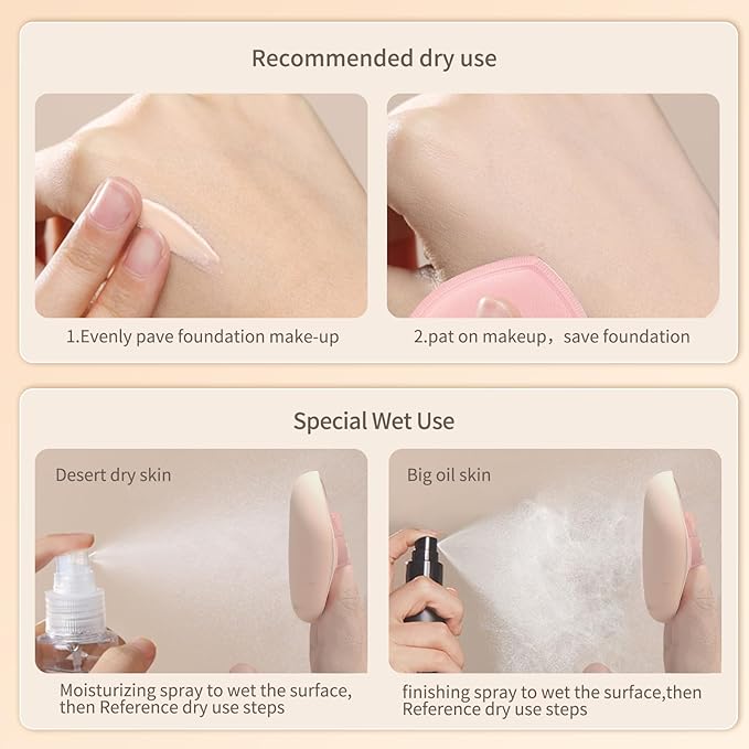 MSQ 5Pcs Makeup Sponge For Foundation Concealer and Powder, Triangle Powder Puff Soft Sponges Blender, Latex Free Blender Sponge For Liquid, Cream, Powder Seamless & Flawless Makeup, 2.75 in, Pink