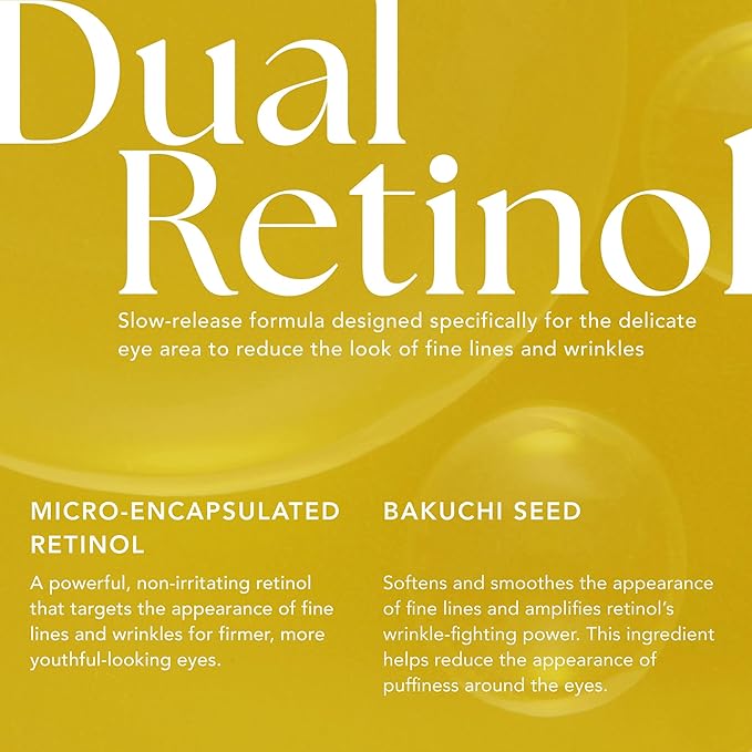 RANAVAT Brightening Retinol Eye Cream - Anti Aging Eye Cream and Dark Circle Corrector to Help Target Fine Lines - Enriched with Micro-Encapsulated Retinol, Bakuchi Seed, & Saffron (0.5 oz)