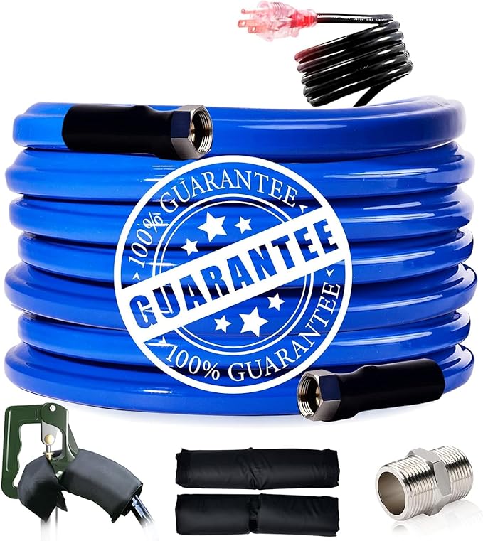 15FT Heated Water Hose for RV -45 Antifreeze, Electrically Heated Garden Hose, RV Accessory