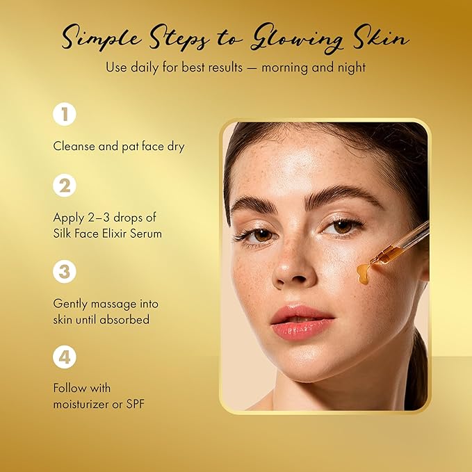 SILK FACE Elixir Serum by Coco March – Anti-Aging, Hydrating & Brightening Facial Moisturizer for Fine Line Reduction, Firming & Illuminating Skin Care with Peptides and Amino Acids, 30ml (1 Fl Oz)