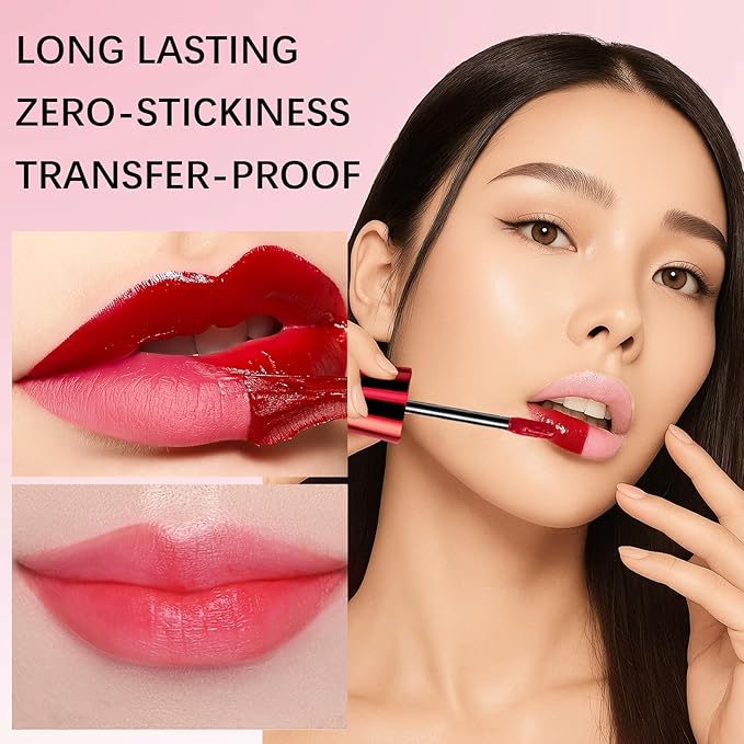 QueenDiary Lip tint Peel Off Lip Stain，Lip Stain Waterproof， Lip Tattoo Peel Off with Matte Finish, Long Lasting, Transfer-proof, Highly Pigmented Color (Vitality Stain)