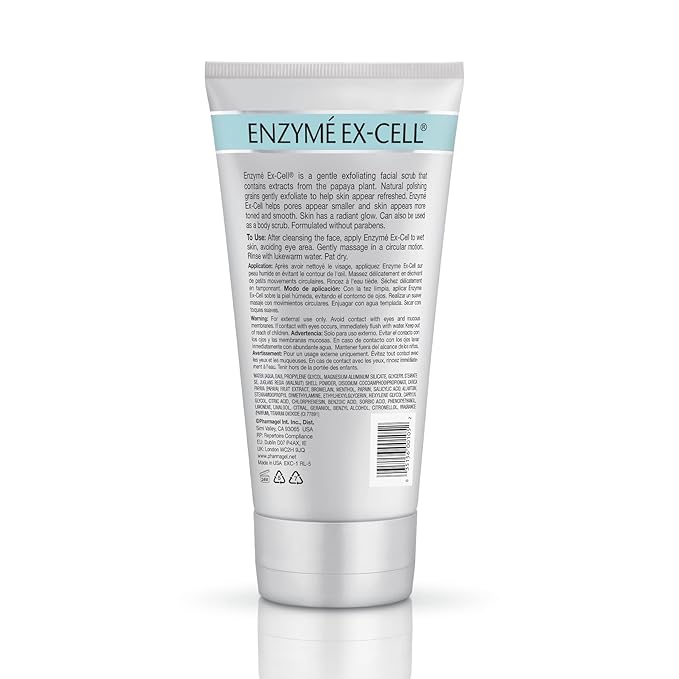 Pharmagel Enzyme Ex‑Cell™ | Gentle Papaya + Walnut Shell Facial Scrub – 6 oz | For Sensitive Skin & All Skin Types