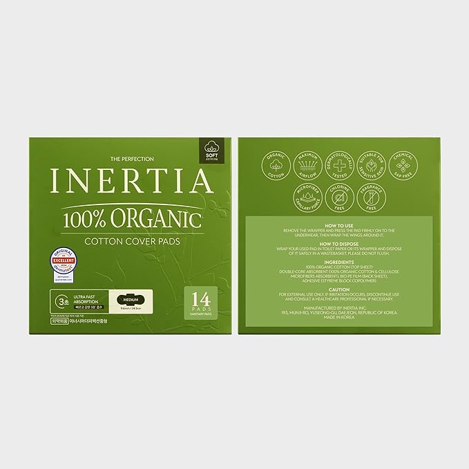 INERTIA Organic Cotton Pads - The Perfection - Regular Absorbency