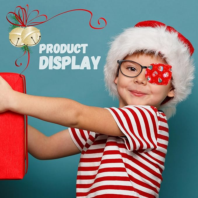 Newcotte 12 Pcs Eye Patch for Kids Girls Boys Reusable Eye Patch for Glasses over the Lens Colorful Eye Patch Toddler Eye Patch Adorable Kids Eye Patches Assorted Eye Patch Cover (Snowman)