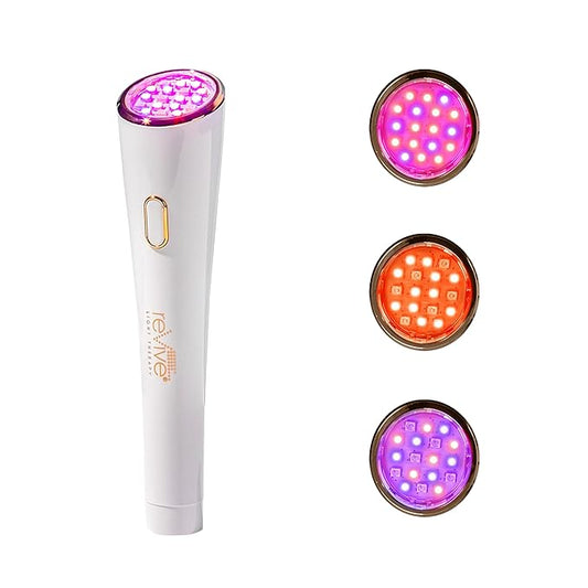 reVive Lux Collection Glo Aging & Acne Device, FDA-Cleared & Medspa-Quality Blue Light, Red, Amber & Infrared Acne Tools, Science-Backed LED Light Therapy Products