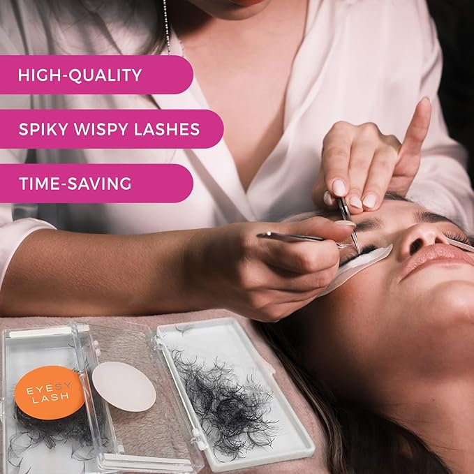 Eyesy Lash 500 Wispy Promade Fans - 5D 0.07 Size 13mm Curl CC - Natural Wispy Lashes Loose Premade Lash Fans for Eyelash Extensions Handmade Pre Made Eyelashes for Spiky, Volume, Natural Look