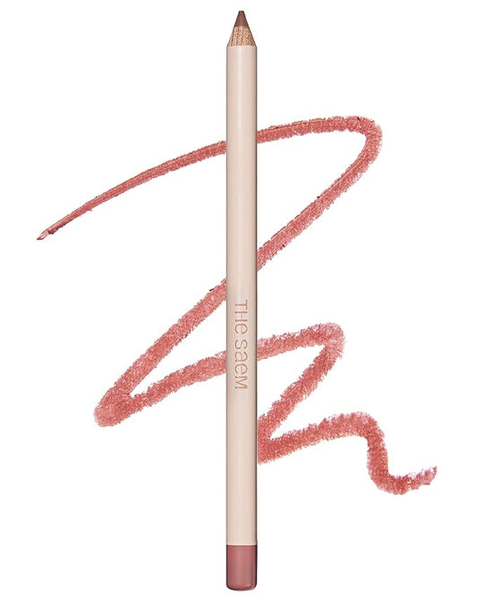 THESAEM Cover Perfection Lip Pencil - Slim, Easy-Blend & Overlip Makeup, Creamy Matte Lip Liner, Long-Lasting with Built-In Sharpener (04 Taro)