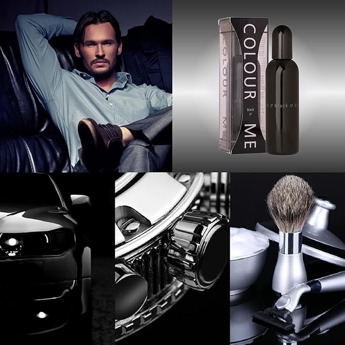COLOUR ME Milton-Lloyd Black Homme - Eau de Parfum - Long Lasting Perfume for Men - Vanilla, Sandalwood Cologne for Men - Woody Men's Cologne - 3 oz.