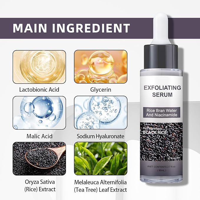 Peel Shot Glow Rice Ampoule Duo – Peel Shot Serums with White & Black Rice Extract, BHA, Niacinamide & Hyaluronic Acid – Exfoliating, Brightening, Moisturizing, Blackhead Remover & Pore Refining