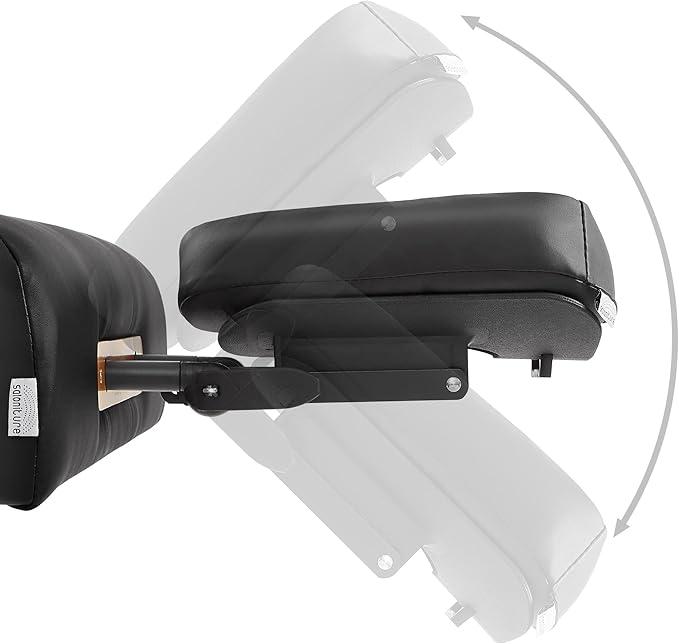 Saloniture Professional Stationary Massage Table - Includes Shelf, Headrest, Face Cradle and Bolster - Black