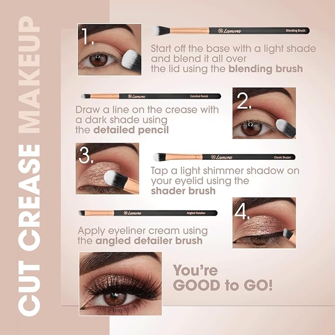 Eye Makeup Brushes Eyeshadow Brush Set - 7pcs Soft Synthetic Eyeshadow Blending Brush Kit - For Blending Eyeshadow, Eyeliner, Crease, Eyebrow - Long Lasting, Apply Better, Flawless Look Makeup