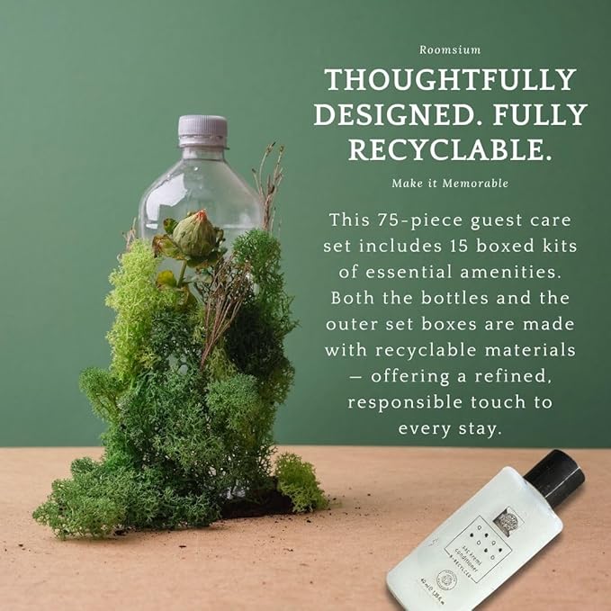 75-Piece Guest Amenities Set – 15 Individually Boxed Kits with Shampoo, Body Wash, Conditioner, Lotion & Soap – Travel-Size Toiletries for Hotels, Rentals & Guest Use – Recyclable Packaging