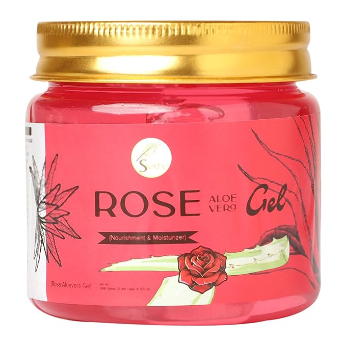 SVATV Rose Aloe Vera Gel | Natural aloe vera gel - 200g | 7.05 Oz | 0.44 Lbs