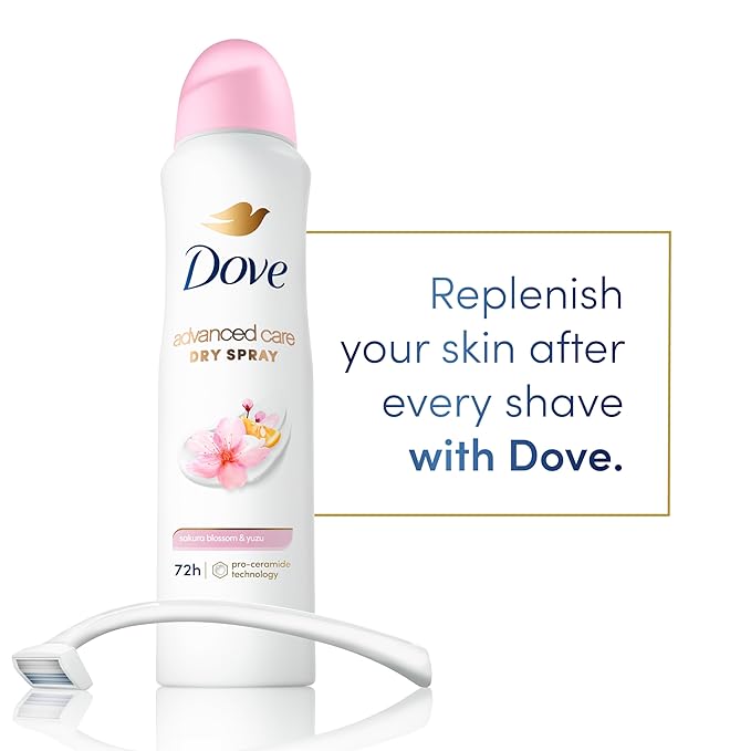 Dove Advanced Care Antiperspirant Deodorant Spray for Women 3 Pack Sakura Blossom & Yuzu 72 hour sweat and odor protection 3.8 oz