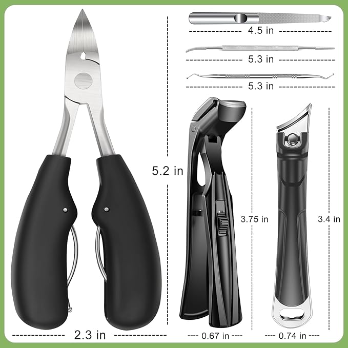 2025 Toenail Clippers for Seniors Thick Toenails, Angled Head Large Toe Nail Clippers for Thick Nails for Men, Heavy Duty Ingrown Toenail Clippers with Wide Jaw, Slanted Nail clippers with Long Handle