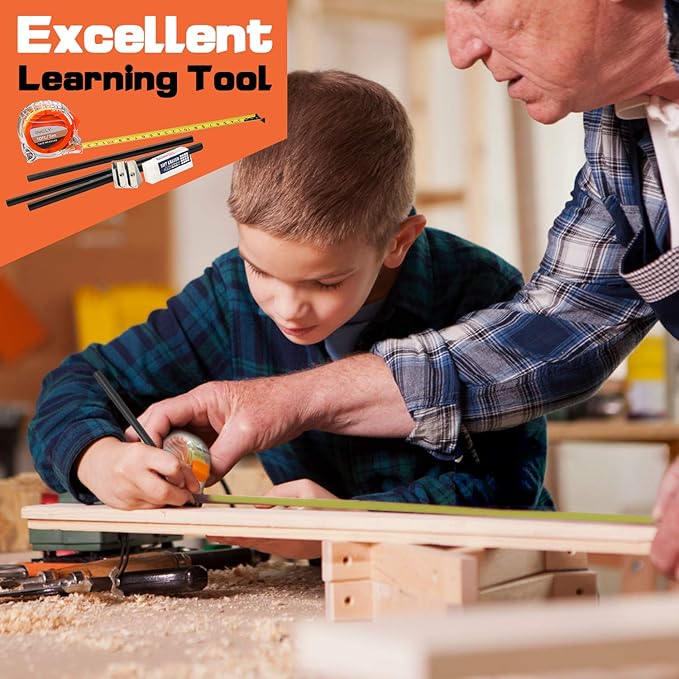 INCLY 18PCS Real Tool Set with Reinforced Belt, Adjustable Waist 20"-32", Real Hand Tools Kit Construction Learning Tools Hammer Screwdriver for Home DIY Building & Woodworking