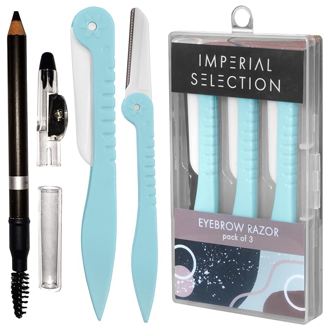 Eyebrow Razor | Facial Hair Remover Women | Dermaplaning Blades for Face | Eyebrow Hair Remover | Shaper & Razors Women | Free Eyebrow Pencil Black