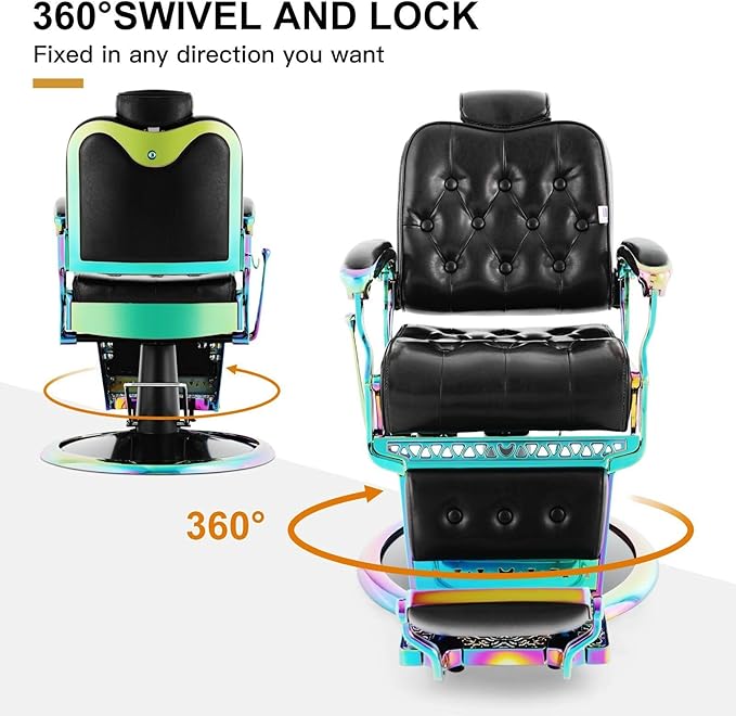 Artist hand Barber Chair All Purpose Hydraulic Recline Salon Chair Beauty Spa Vintage Barber Chair Heavy Duty Chair (Laser Frame)