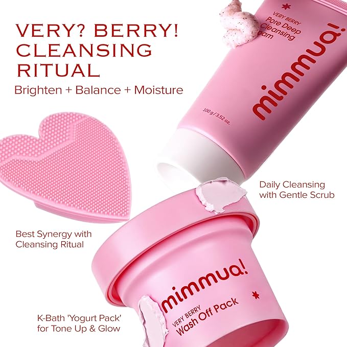 Very Berry Wash Off Pack | Korean Sauna Face Mask | Berry Complex + Fermented Ingredients for Skin Barrier | Instant Glow Up Effect | Whipped Cream Pack for Textured, Dry Skin 3.38 FL OZ