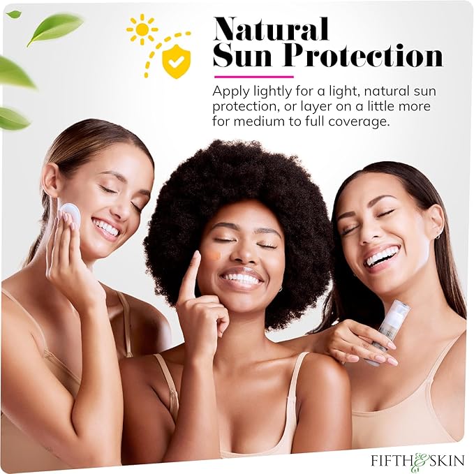 Fifth & Skin: Better’n Ur Skin Liquid Foundation (MEDIUM TAN) - Natural, Organic, Vegan, Cruelty-Free - Gluten-Free Beauty with Buildable Coverage and Palm-Free Luxury - 1 oz