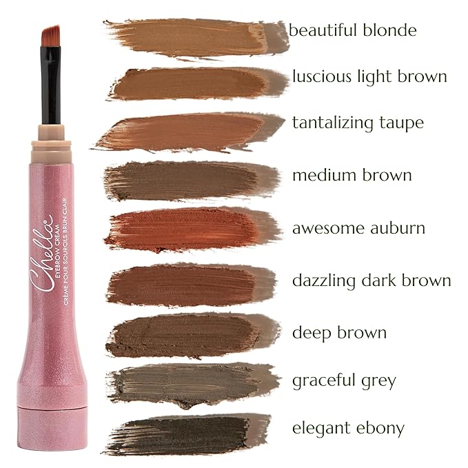Chella Eyebrow Cream, Dazzling Dark Brown - Vegan, Cruelty Free, Paraben Free, Gluten Free Eyebrow Pomade Makeup - Long Wearing, Velvet Consistency, Water Proof