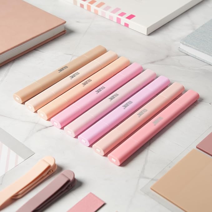 BLIEVE- Aesthetic Bible Highlighters No Bleed Through Assorted Colors, Cute Highlighter Dual Tip For Journaling Supplies And School Accessories, Bible Highlighters And Pens No Bleed (ROSES)