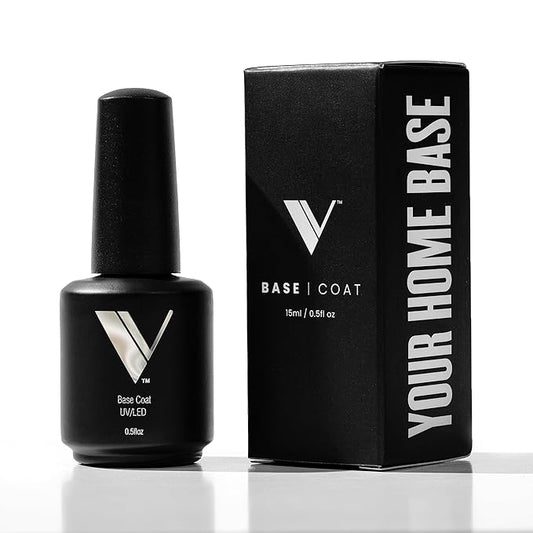 V Beauty Pure Gel Base Coat - Long-Lasting Base Gel Polish for Strong Adhesion, Chip-Free Wear & Smooth Application, Protects Natural Nails, Works with Any Nail Polish
