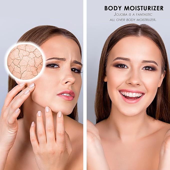 Soapeauty Golden Jojoba Oil | 100% Pure & Natural | Unrefined, Cold Pressed, Hexane Free | Moisturizing Oil for Skin, Face, Hair & Nails | 24 fl oz (2 * 12 fl oz)