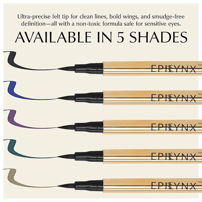 EPILYNX Waterproof Liquid Eyeliner - Smudge-Proof, Long-Lasting Vegan Liquid Eyeliner Pen with Precision Tip for Smooth Application, Gluten-Free, Hypoallergenic Eye Liner - 2mL Black