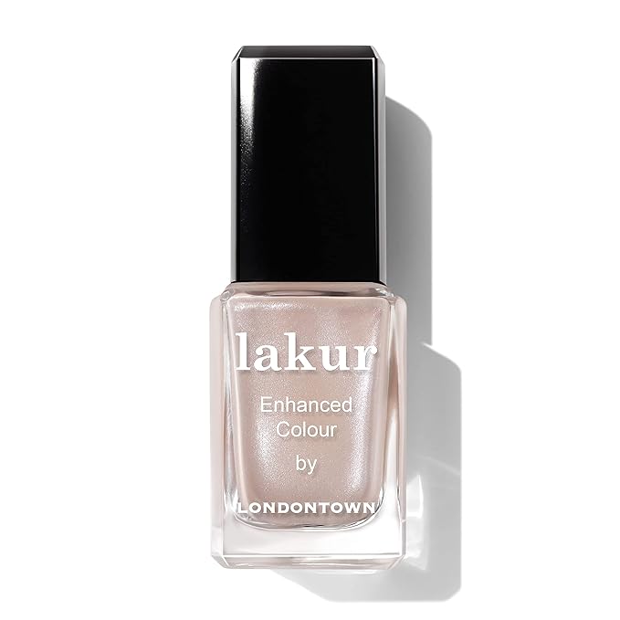 LONDONTOWN lakur Nail Polish - Chip-Resistant, Non-Toxic, Conditions & Hydrates Nails | Shimmery Shimmery Champagne, Pearl, .40 fl oz