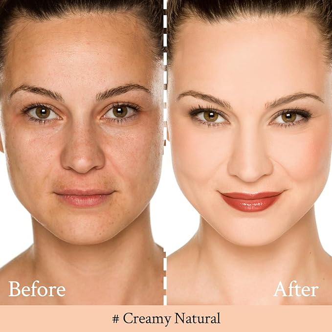 Foundation Balm, Matte Full Coverage Cream Foundation, Mature Skin Foundation, Creamy, Waterproof, Lightweight Face Makeup, 0.99 oz (CREAMY NATURAL)