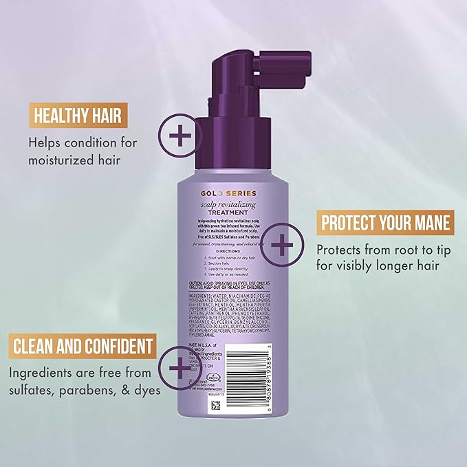 Pantene Gold Series New Lengths Scalp Revitalizing Treatment, 4.2 Fl Oz Scalp Treatment Infused with Green Tea, Moisturizes, Strengthens and Protects from the Root for Visibly Longer Hair (Pack of 2)