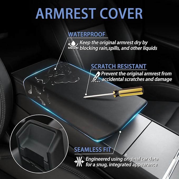 10PCS Center Console Organizer for Tesla Model Y Juniper 2025 2026 Accessories, Double Layer Center Console Trays Charger Pad Cup Holder Hidden Storage Box Armrest Cover for Model Y Juniper