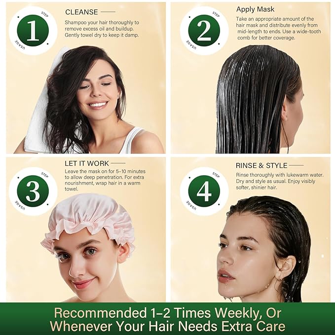 Juland Hair Mask, Collagen Hair Mask with Natural Amla Oil for Moisturization & Damage Repair, Hydroplex Technology for Stronger, Shinier Hair, 11 oz Revitalizing Treatment for Dry