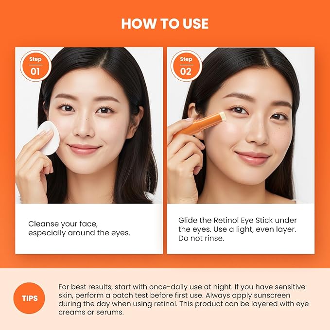VELAMO ADVANCED Retinol Eye Balm Stick: Made in Korea, Upgraded 8-IN-1 Formula with Collagen, Niacinamide & Peptides – Under Eye Cream for Dark Circles, Puffiness & Wrinkles, 0.35oz/10g