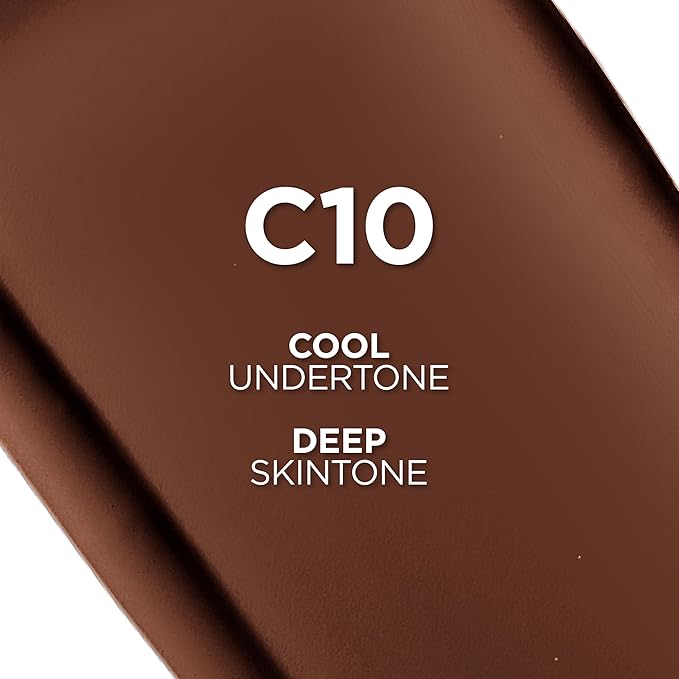 L'Oreal Paris True Match Super-Blendable Foundation, Medium Coverage Liquid Foundation Makeup, C10, Deep, 1 Fl Oz