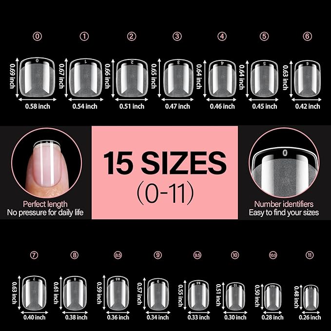 AILLSA Extra Short Square Nail Tips - 240pcs Thickened Pre-filed False Nail Tips Half Matte Nails Tips, Fake Nails for Gift