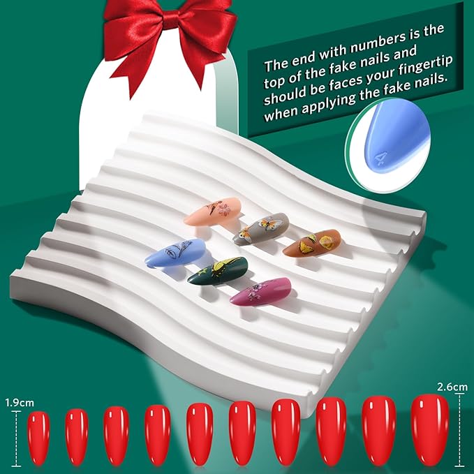 TsMADDTs Press On Nails Almond, 24 Colors 720PCS Short Fake Nails with Glues, Stickers, Tweezer for Women