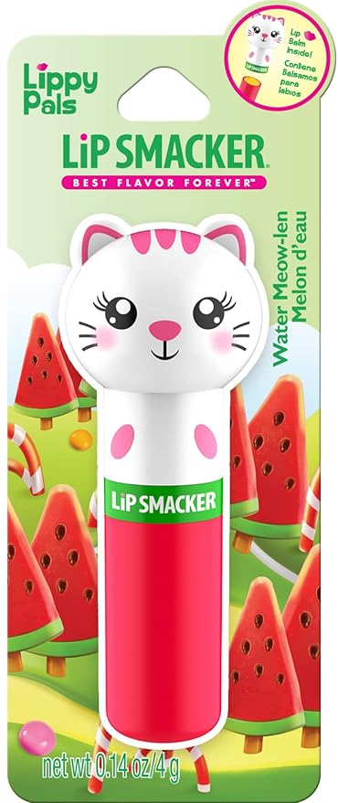Lip Smacker Lippy Pals Kitten, Flavored Moisturizing & Smoothing Soft Shine Lip Balm, Hydrating & Protecting Fun Tasty Flavors, Cruelty-Free & Vegan - Kitten Water-Meow-lon